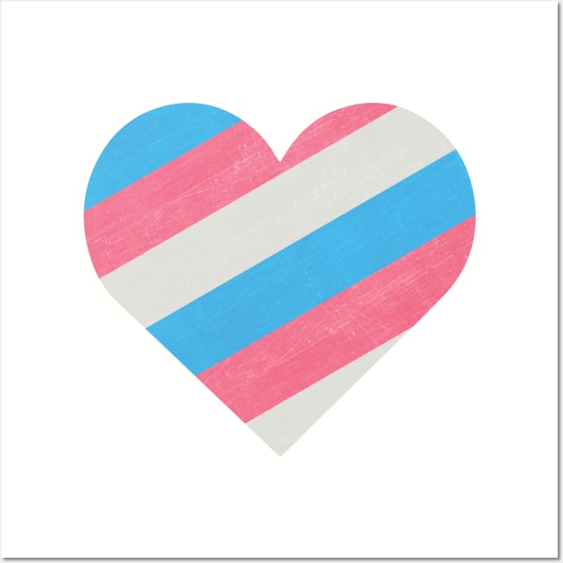 Transgender Pride Heart Wall Art by juniperandspruce